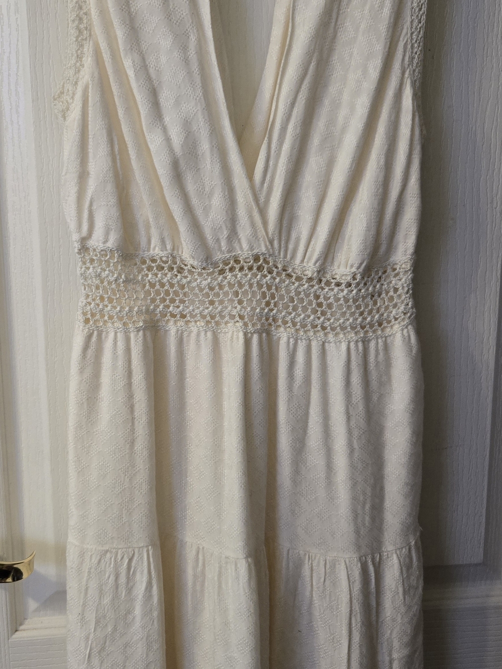 Chelsea & Violet Ivory Crochet-Trim Tank Dress